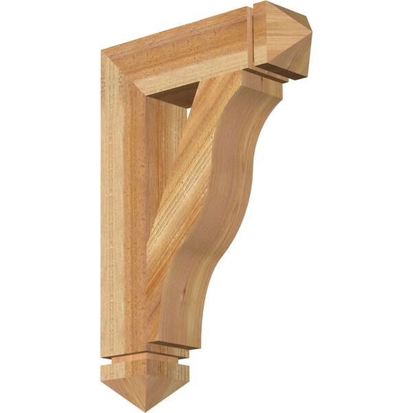 Ekena Millwork Funston Arts & Crafts Rough Sawn Bracket, Western Red Cedar, 4"W x 16"D x 24"H BKT04X16X24FST03RWR - main